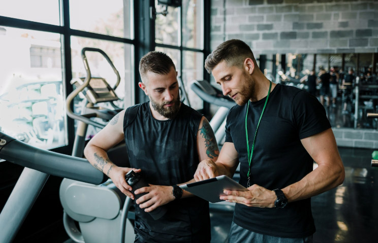 Two men in gym